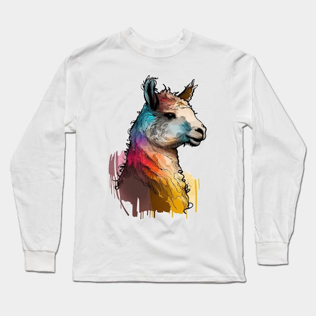 Alpaca Llama colorful Long Sleeve T-Shirt by FluffigerSchuh